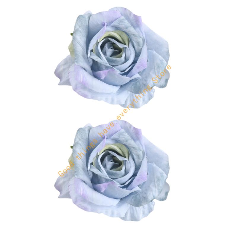 55KF 2PCs Faux Roses Curtain Tiebacks For Window Treatments Durability Polyester Fabric Decorative Clip Holders