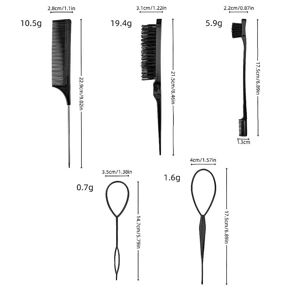 Bestseller Doppelkopf Haarkamm & Augenbrauenbürsten Set: Ideal für Friseure, Styling und Haareziehen
