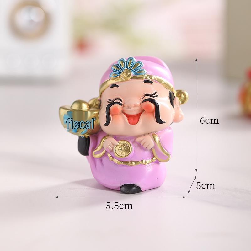 Xile Wufu God of Wealth Figurines for Home and Office Decoration
