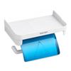 Wall Mounted Toilet Paper Holder Plastic Toilet Roll Holder Tissue Dispenser Shelf  Multifunctional
