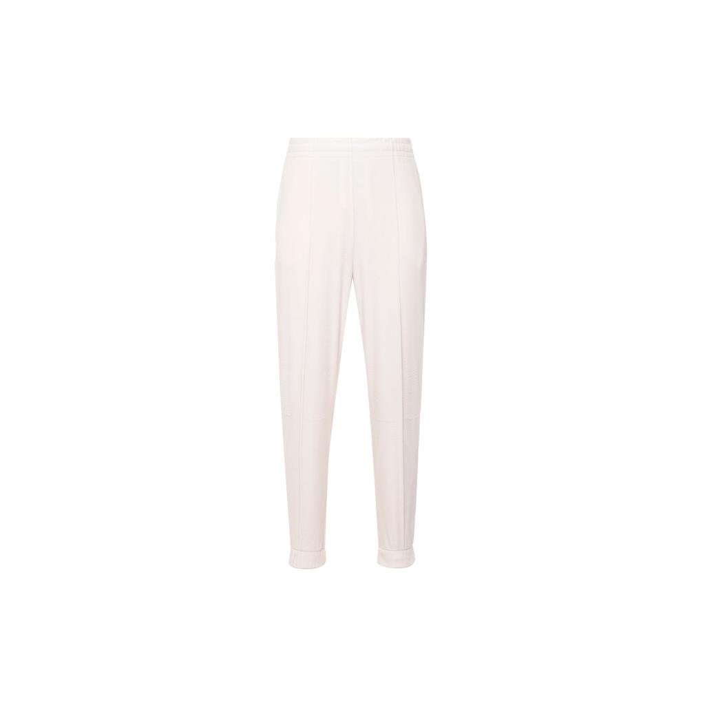Adidas Solid Color Logo Print Embroidered Cuffed Casual Pants Women Bottoms Pink White IV7568