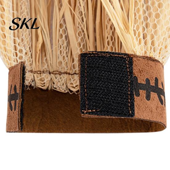 Scarecrow Elastic Headband Costume Set, with Pointed Hat And Straw Bracelets Combo Bracelets, Halloween Cosplay for Farm Party Accessories Brown