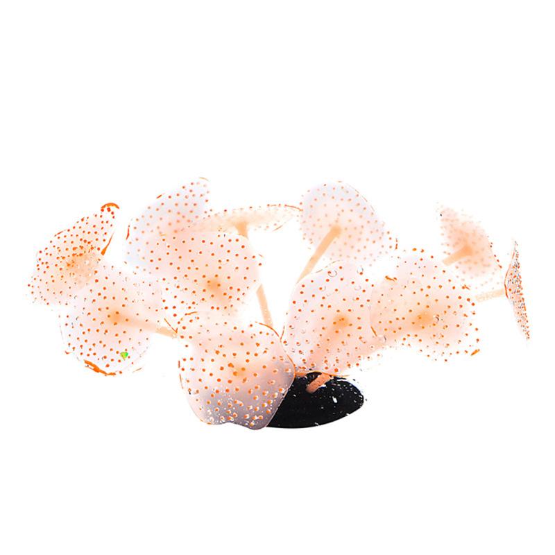 Colorful Silicone Simulation Coral  Ornaments Realistic Mushroom Shape Aquarium Fishbowl Glowing