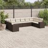 VidaXL Garden Lounge Set with Cushions 10 Pcs, Patio Sofas, Furniture Set, Outdoor Terrace Furniture, Brown 3223072
