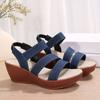Fashion Denim High Heel Sandals for Women Elastic Band Platform Wedge Sandals Woman 2024 Light Casual Summer Gladiator Shoes