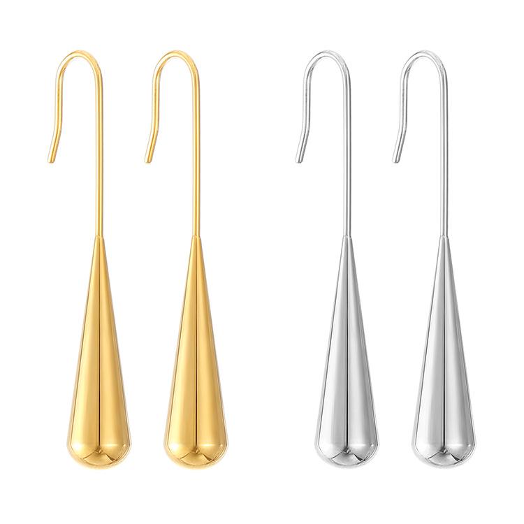 Boucles d'oreilles pendantes minimalistes haut de gamme en acier titane pour femmes