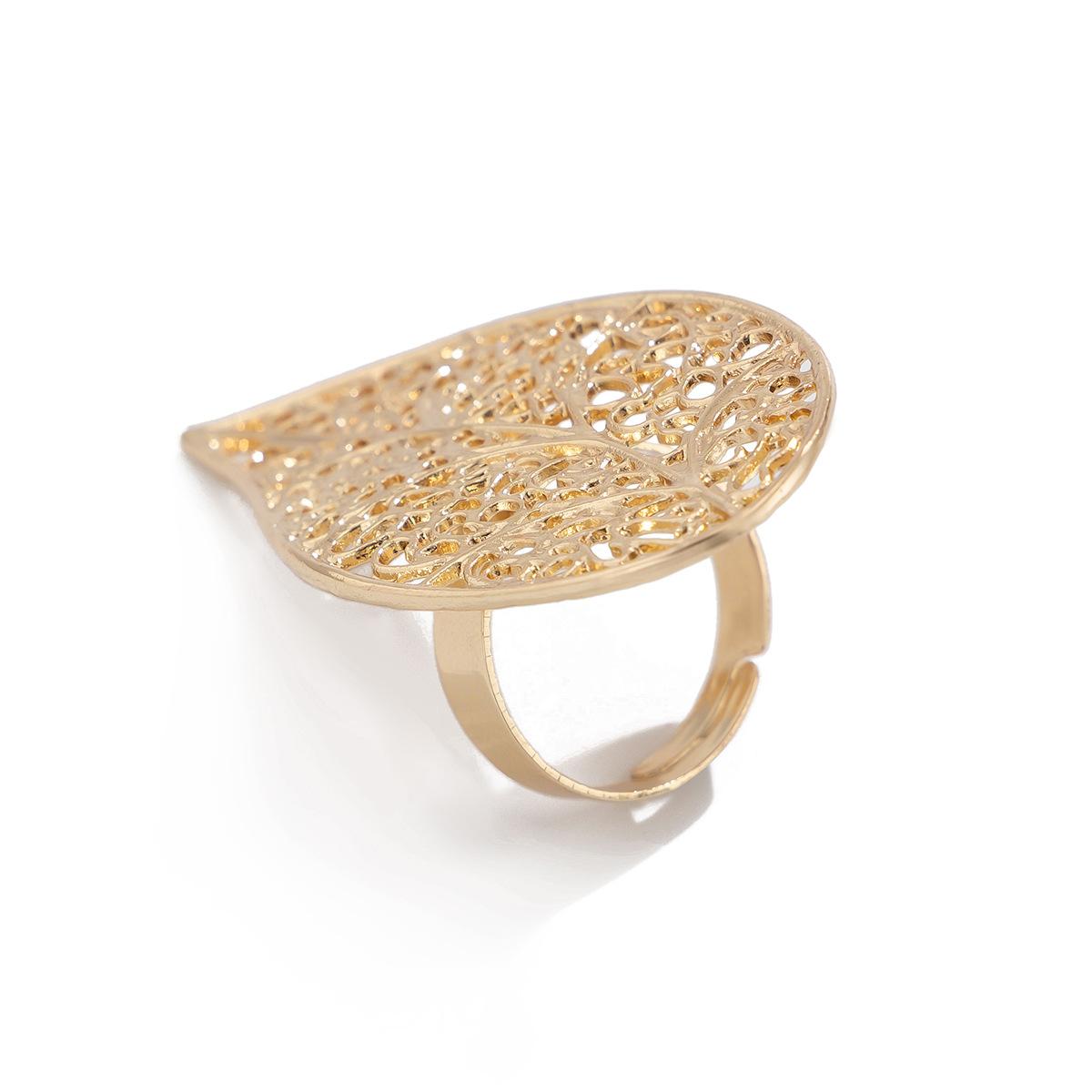

DIEZI Korean Leaves Flower Hollow Geometric Knuckle Rings For Women Fashion Gold Silver Color Metal Joint Ring Gift Jewelry