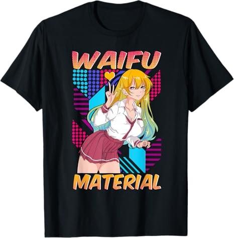 Anime Sexy Waifu Mate Black TShirt S