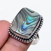 Abalone Shell Gemstone Handmade 925 Sterling Silver Jewelry Ring 8.5 SU-10055