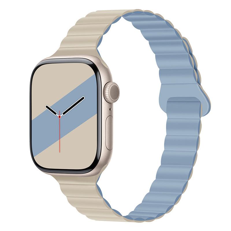 Suitable For Apple Watch Applewatch10 Compact Silicone Magnetic Strap Iwatch9876 Generation Se Fine