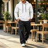 Herren Color Kapuzenpullover und Jogginghose 2-teiliges Set Lässiger Sport-Trainingsanzug