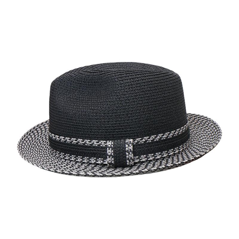 

New Contrasting Color Decorative Men S And Women S Jazz Western Cowboy Hats European And American Fashion Straw Top Hats One size fits all чорний