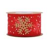 Christmas Polyester Ribbon Festive Decoration Snowflake Ribbon Seasonal Ribbon for Gift Wrapping and Tree Decoration