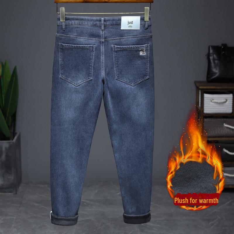 

Мужские облегающие джинсы из бархата, плотные и теплые, прямого кроя, универсальные модные брюки для осени и зимы. 32 (25) 140 lbs