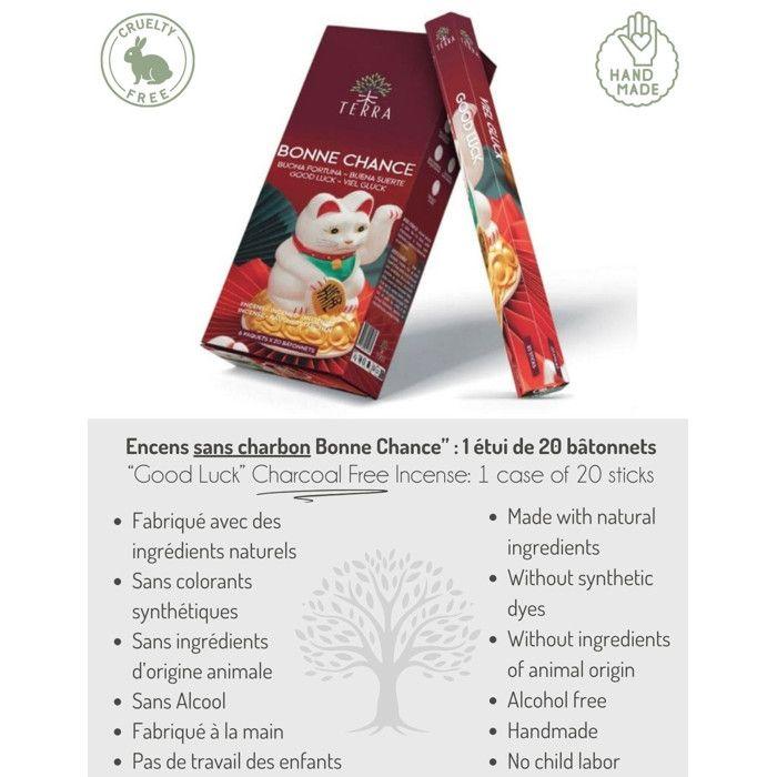 Encens - Terra - Bonne Chance - 30g - Sans charbon - Ingrédients naturels