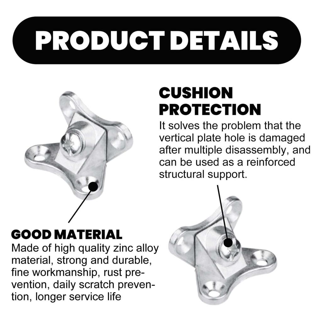 20 Pcs Zinc Alloy Butterfly Corner Code Right Angle Metal Bracket Corner Brace for Wood Furniture Cabinet Shelves