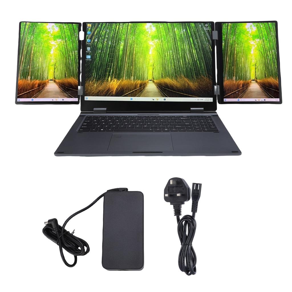 Laptop Pieghevole a Triplo Schermo per Windows 11 Pro WIFI 6 RJ45 Riconoscimento Facciale 16GB RAM 2TB SSD 16 Pollici Doppio 10.5