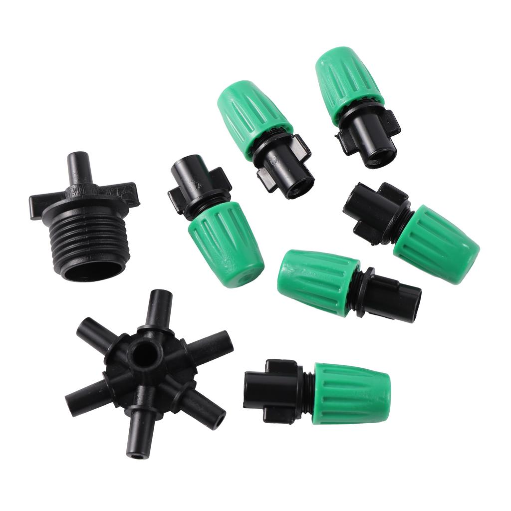 Misting Atomizing Sprayer Garden Irrigation Misting System Watering Supplies 4/5/6/7Way Fogger Nozzle with 1/2" Thread Connector