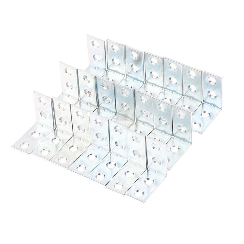 20 Buc. Console de Colț în Formă de L, Console de Colț Metalice, Raft Sertar, Suport de Perete, Fixare Colțuri în Unghi Drept, Consolidare, Feronerie Mobilier