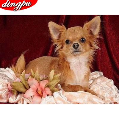 Pictură cu diamant Câine Animal Kit punct de cruce Decorare pentru casă Mozaic de foraj pătrat complet