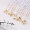 Minimalist Copper-Plated Gold Alphabet Pendant Sweater Chain Jewelry