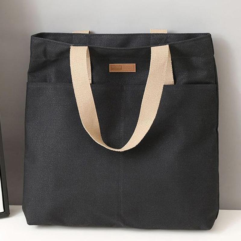 Damen-Einkaufstasche aus Segeltuch, Nähgarn, große Kapazität, fortschrittliche Sense-Handtasche, praktische Pendlertasche für Damen