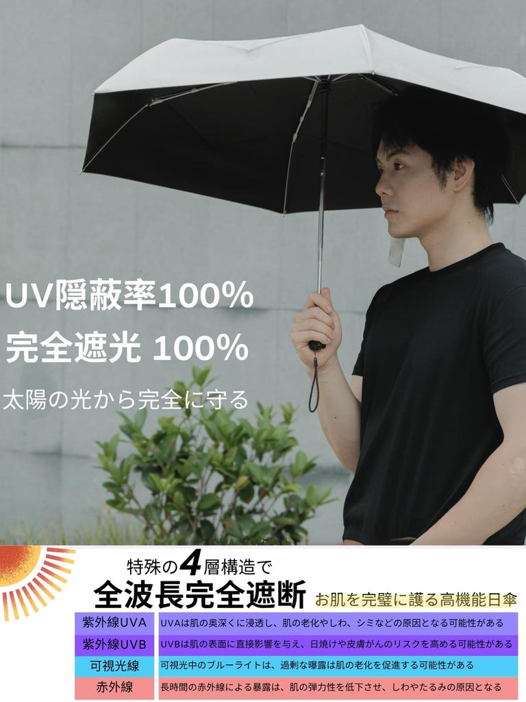 FANACAN Carbon Fiber Parasol with UV Light and Durable for Rain or Unisex for Men and Women Ultra-Lightweight Protection, 100% Blocking, Compact,