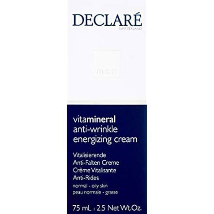 Crème Anti Rides - DECLARÉ - Vitamineral Homme - 75 ml - Hypoallergénique - Peaux Normales à Grasses