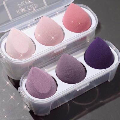 3pcs Makeup Blender Makeup Sponge Cosmetic Puff with Storage Box Foundation Powder Beauty Sponge Women Make Up Accessories Tools