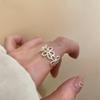 Sweet Hollow Exquisite Adjustable Geometric Floral Ring - Personalized, Fashionable, and Stackable for Women