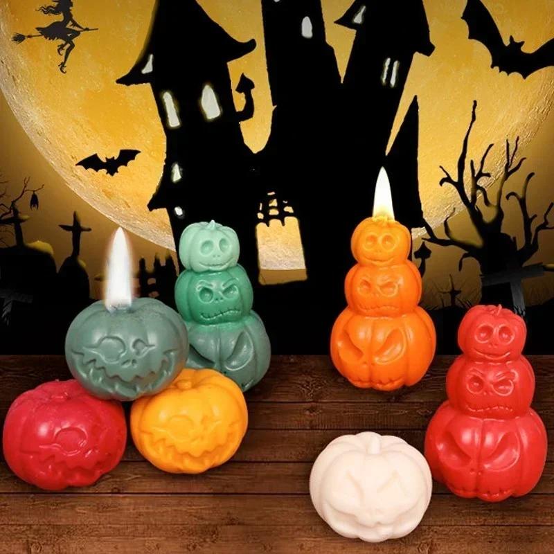 Halloween Kreativ Håndlaget Gresskarlys Silikonform DIY Lyslaging Såpe Resin Sjokolade Bivoksform Julegaver