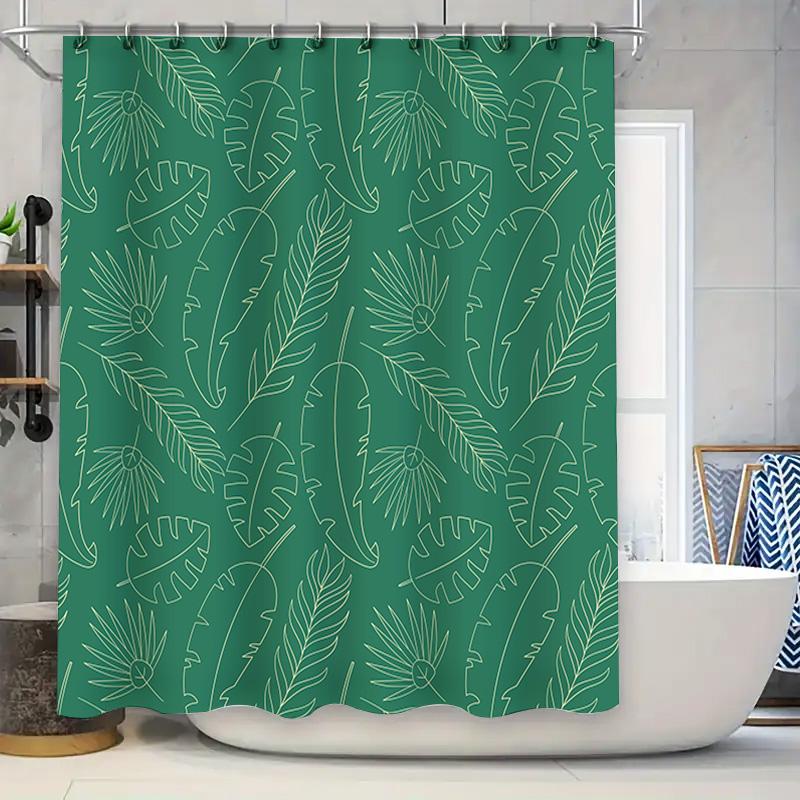

Green Leaves Shower Curtain Waterproof Home Decor Bathroom Window Treatment W60H190(CM)-1 Pcs