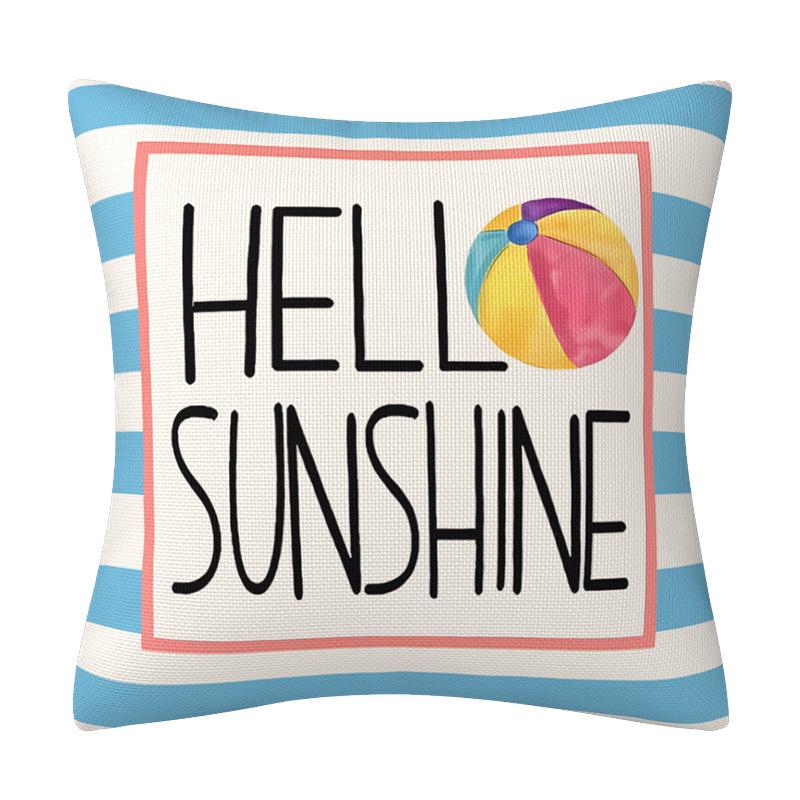 Neuer bunter Sommerdruck Buchstaben Leinen Kissenbezug Wohnzimmer Sofa Kissenbezug Heimkissen