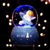 Iridescent Castle Snowfall Crystal Ball Music Box for Kids - Dreamy Fairy Tale Carriage.