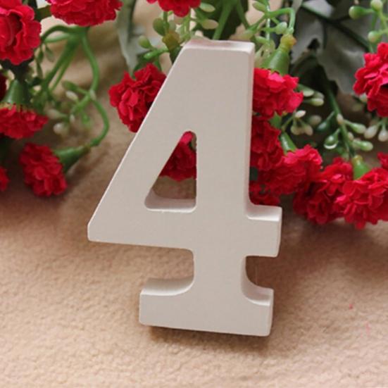 0–9 weiße Holzzahlen für Hochzeit, Party, Dekoration, Hotel, Heimdekoration, Foto-Requisiten