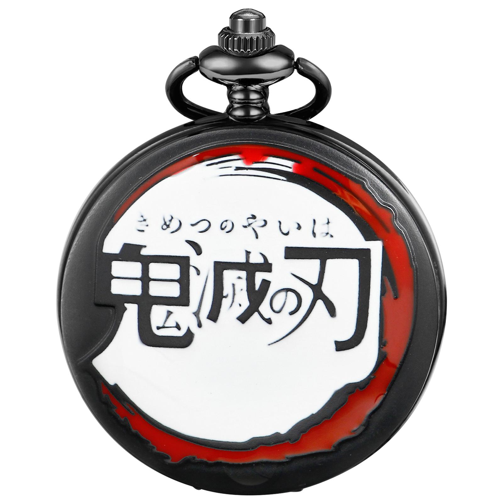 Popular Anime Cartoon Ghost Blade Quartz Pocket Watch Popular Men s Necklace Pendant Women s Children s Jewelry чёрный