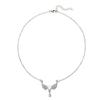 New jewelry: diamond-encrusted acrylic pendant simple and versatile alloy angel wings necklace for women