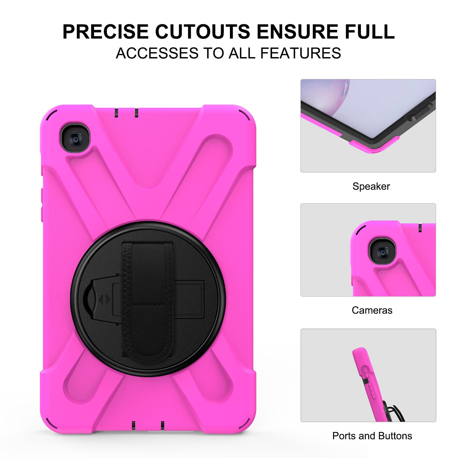 

Захисний чохол для планшета 8,4 дюйма T307 проти падіння з поворотним кронштейном - ручний, дизайн із захистом від згинання Without Shoulder Strap рожевий червоний колір