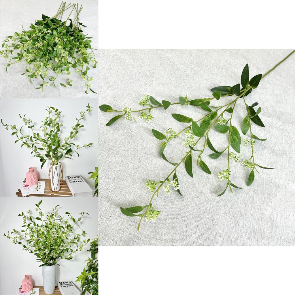 Wedding Celebration Artificial Wintergreen Leaves With Pearl Accents For Photography And Gifts