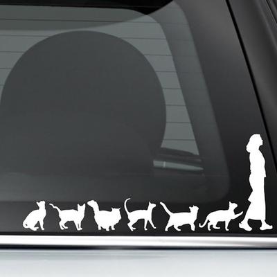 Yousheng chats mignons suivent dame voiture-style véhicule carrosserie fenêtre autocollants réfléchissants autocollant