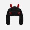 Japanese Popular Funny Devil Corner Crochet Knitted Beanie Hat Handmade Cute Long Ear Warm Cover Warm Wool Hat Spot