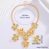 Exaggerated Design Floral Necklace Earring for Women Weddings Dinners Party Accessory