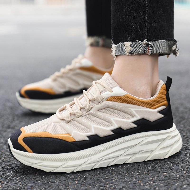 Fashion Spring and Autumn New Breathable Men's Shoes Thick Bottom Anti Slip Wear Resistant Running Sports and Leisure Shoes
