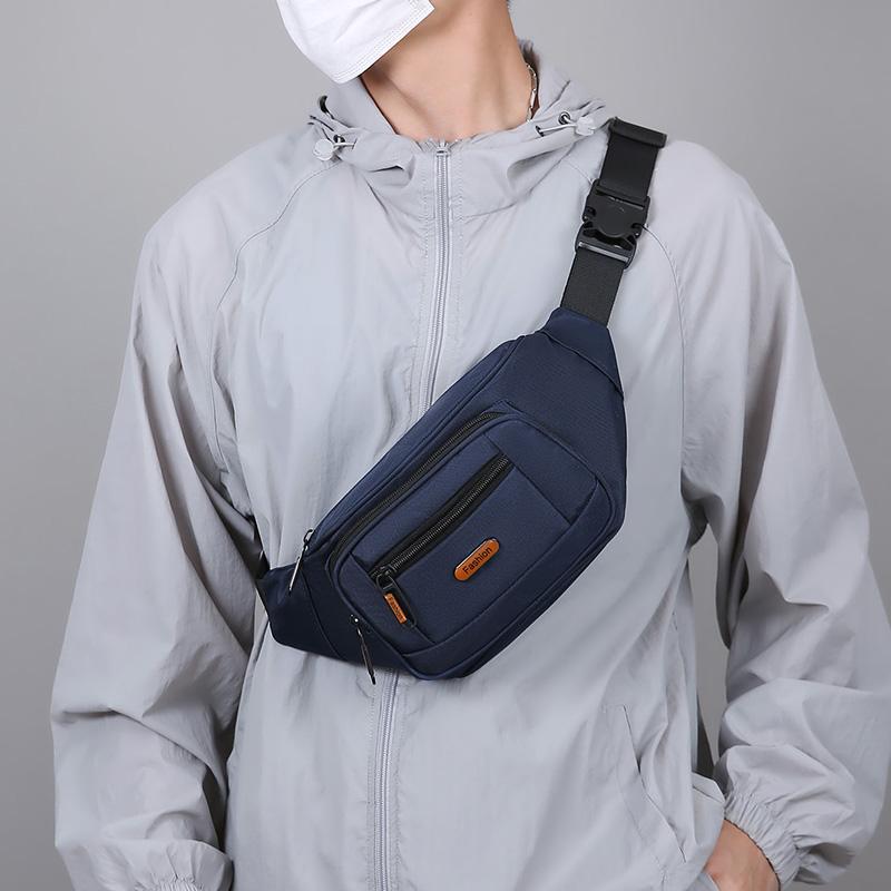 Waist Bag Men's Lightweight Chest Bag Oxford Shoulder Crossbody Bag