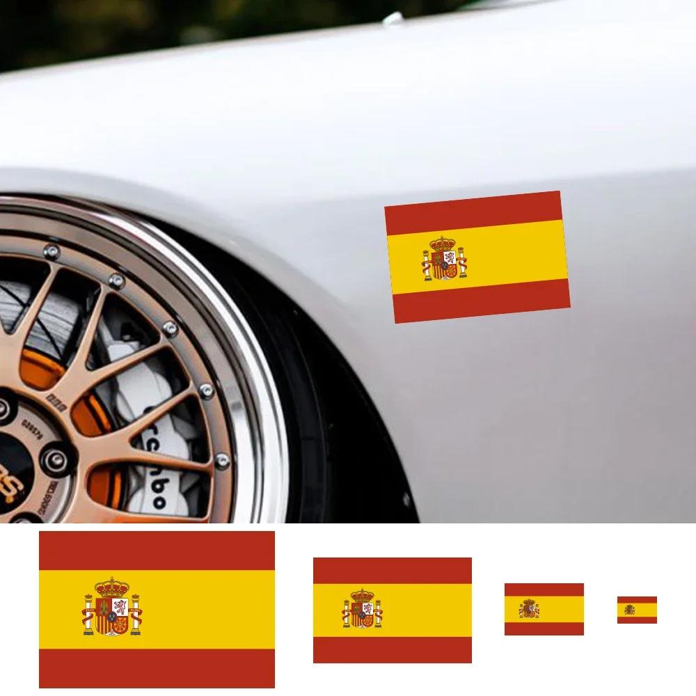 3pcs Spanish Flag Car Stickers Auto Motorcycle Decoration PVC Sticker Waterproof Styling Decals Car Exterior Accessories