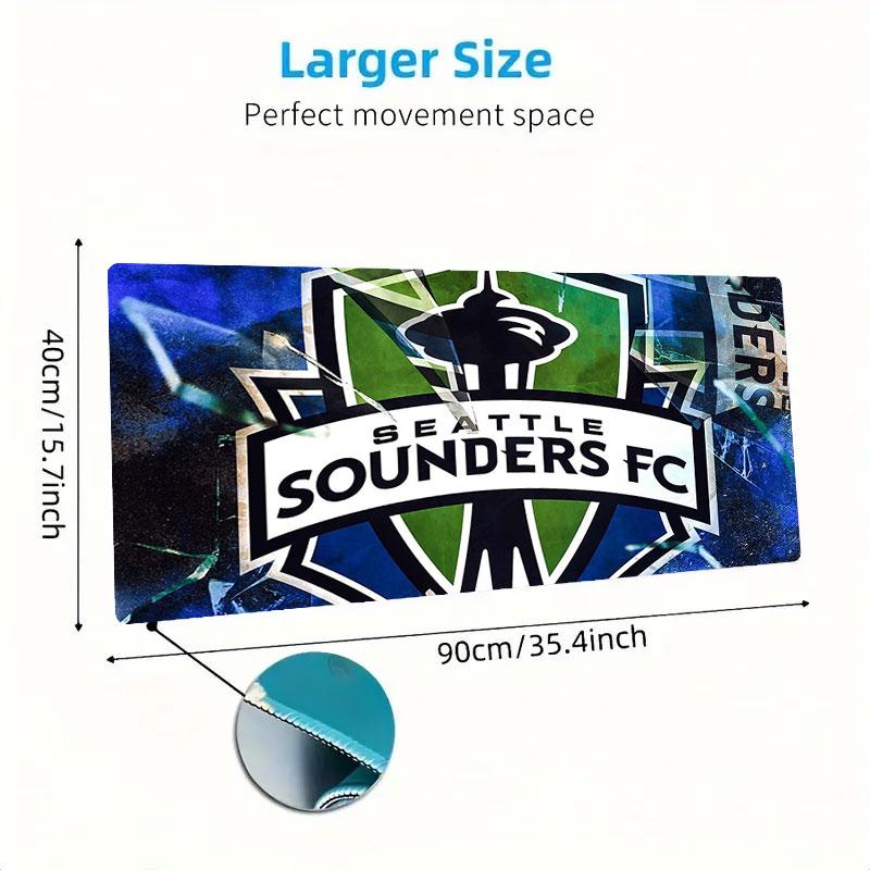 FC Seattle Sounders Mouse Pad, Large Gaming Desk Mat, Non-slip XXL Mousepad for Laptop & Tablet, Mini PC Playmat with Stitched Edges