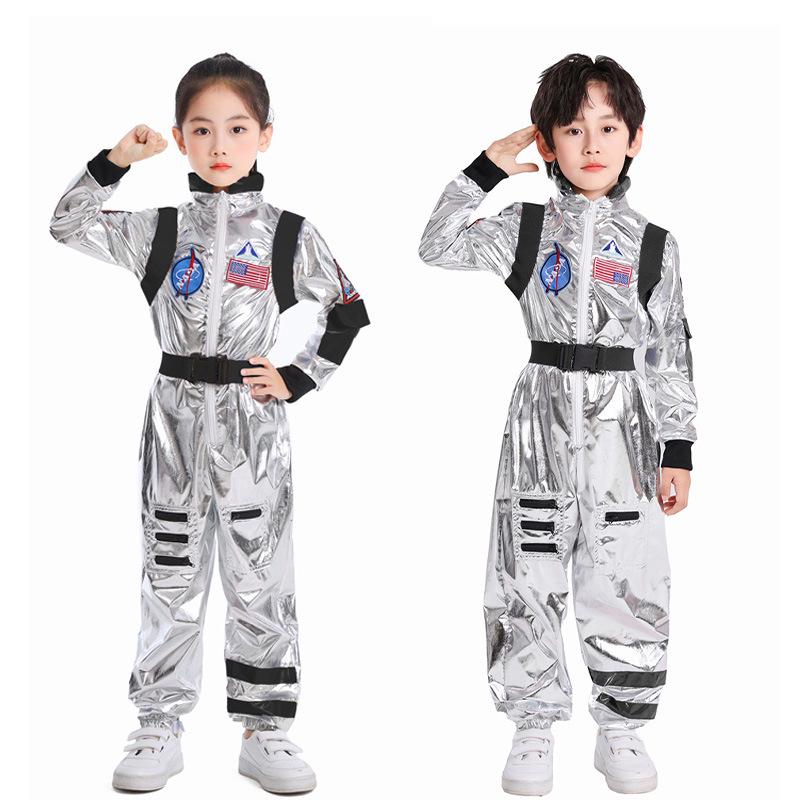 Kids' Silver Astronaut Jumpsuit - Space Suit Costume for Stage, Play, or "The Wandering Earth" COS Performance