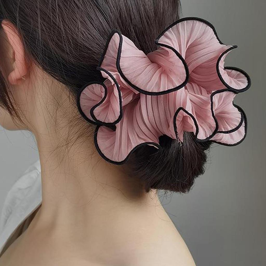 Koreanischer Großer Haargummi Frauen Mädchen Elastisches Haarband Seil Gummi Falten Haarband Pferdeschwanzhalter Kopfschmuck Haarschmuck