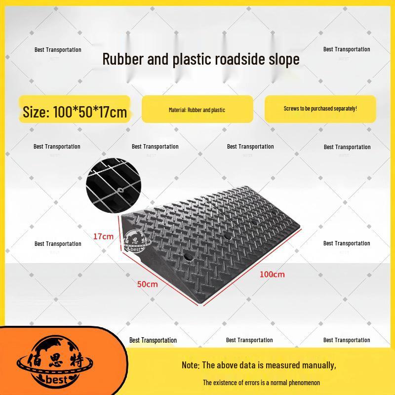 Household Rubber Threshold Ramp for Curbs and Slopes: Car and Road Edge Climbing Pad