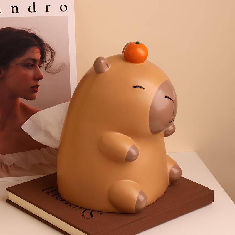Capybara Cartoon Tissue Box - Cute Creative Desktop Paper Storage for Living Room